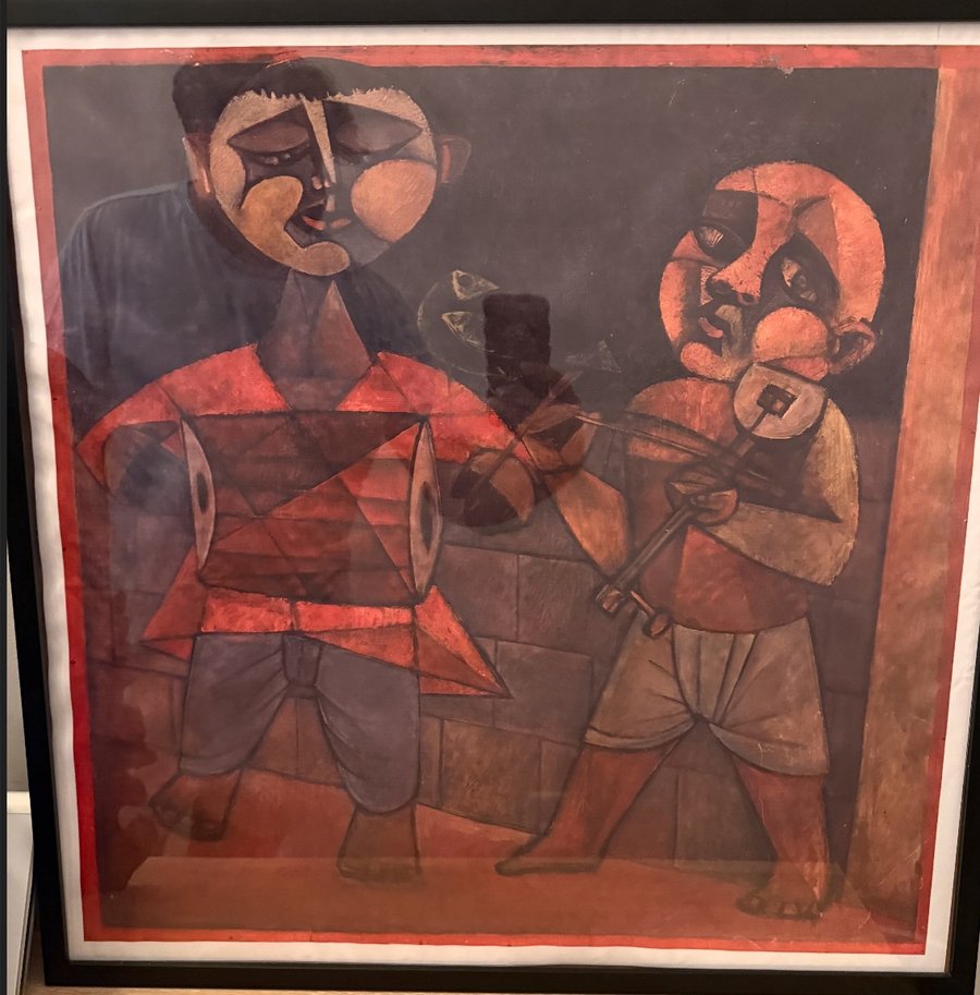 A warm photograph of a Paritosh Sen painting